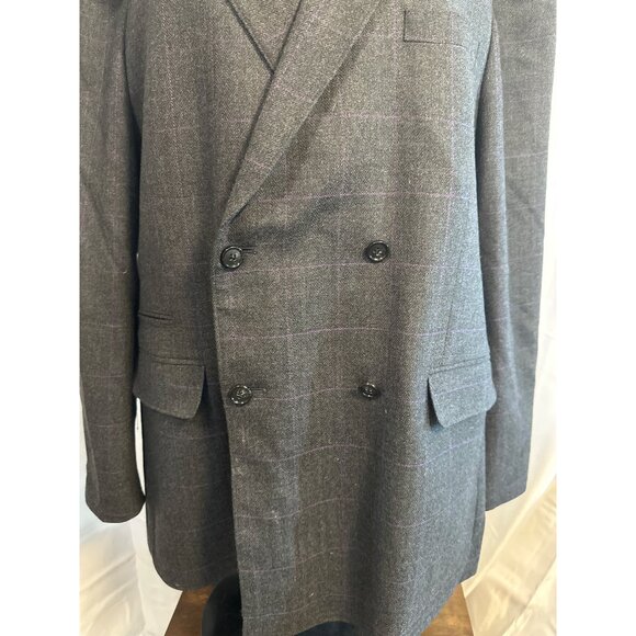Sean John Mens Double-Breasted Blazer Gray Wool Blend Large - Picture 3 of 10